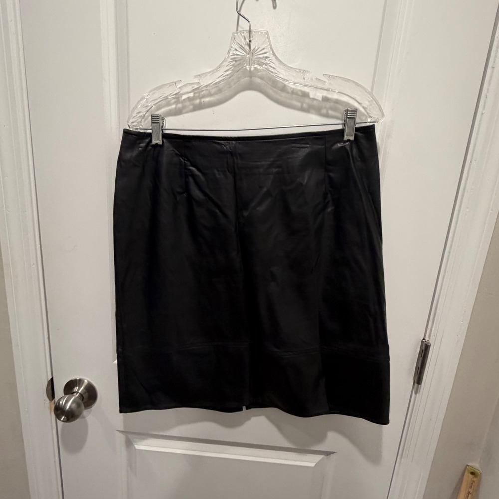 Paul Harris Design Womens Pencil Skirt Faux Leather Black Vintage Size‎ 14